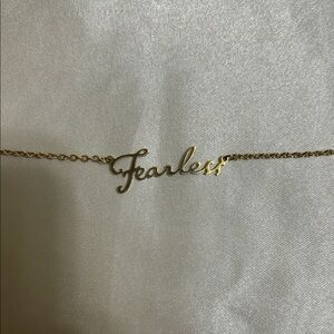Taylor Swift Gold 'Fearless' Script Necklace